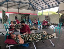 Sambut HUT Ke-78 Korps Marinir, Prajurit Marinir Gelar Donor Darah