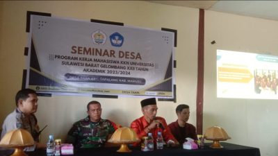 Mahasiswa KKN Unsulbar Gelar  Seminar Program di Desa Taan