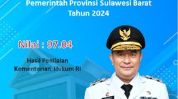 Indeks Reformasi Hukum (IRH) Tahun 2024 Pemprov Sulbar Raih Predikat ISTIMEWA